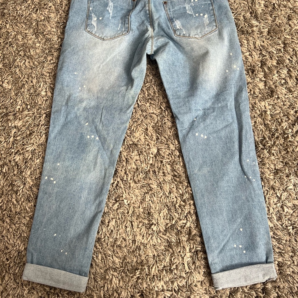 Boohoo Light Blue Distressed Boyfriend Jeans - Picture 4 of 4